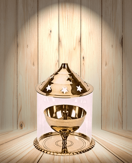 Lovely 4''Akhand Diya Brass Decorative Oil Lamp Home Temple Shivratri Hindu Puja