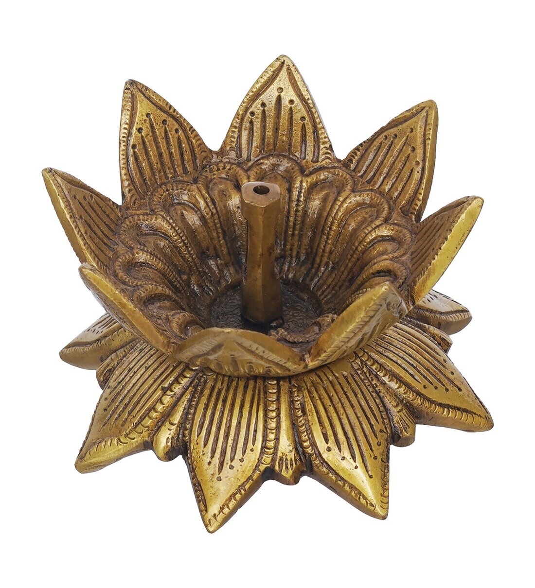 Lotus Gold Brass Diya