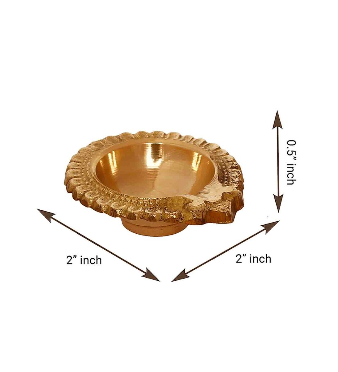 Golden Auspicious Handcrafted Brass Diya Set Of 4